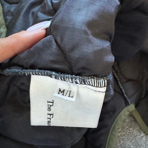 Frankie Shop Teddy black & olive green oversized quilted jacket M/L - Picture 10 of 10